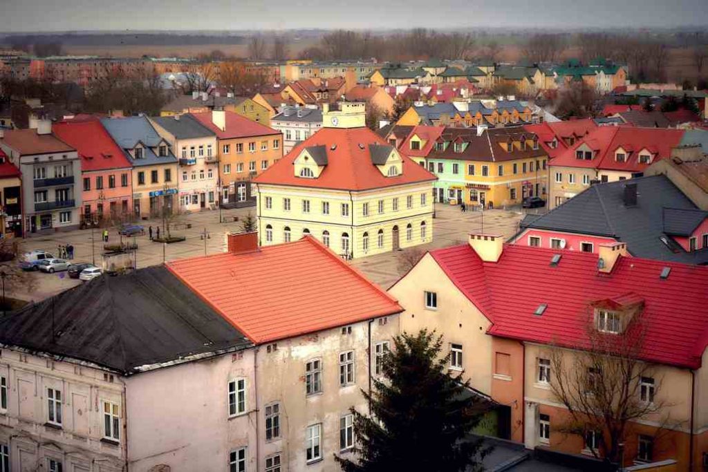 widok z wieży zamku w łęczycy